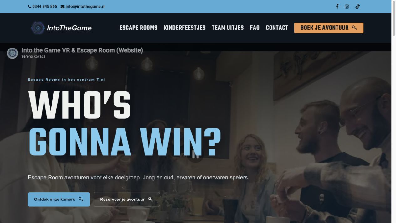 Website van Into The Game — webdesign door Red Epic Studios