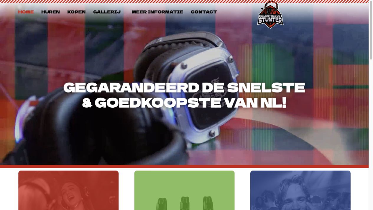 Website van Silent Disco Stunter — webdesign door Red Epic Studios